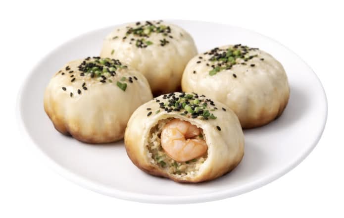 Green Peppercorn Shrimp Pan-fried Buns 藤椒大虾生煎包（4 pcs）